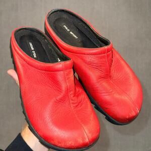 Polo Sport Ralph Lauren red leather clog beach aesthetic size 6.5